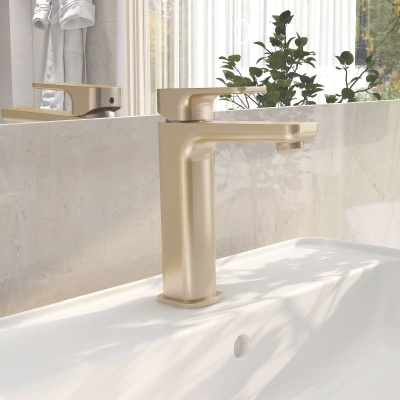 Flite Tall Basin Mixer - Brushed Brass